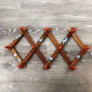Vintage accordion rack hand painted flowers